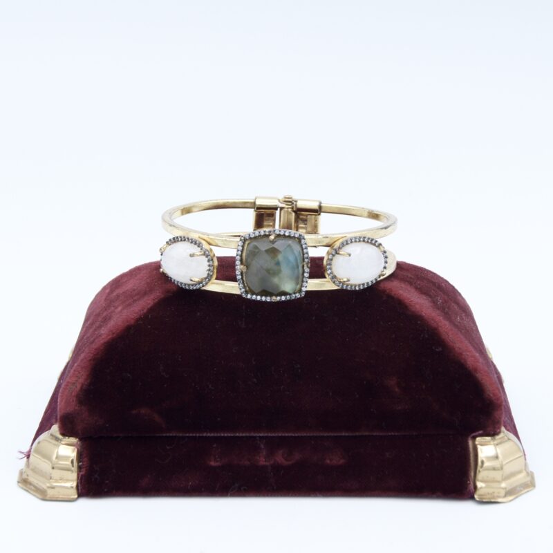 Gilt Labradorite & Moonstone Bracelet