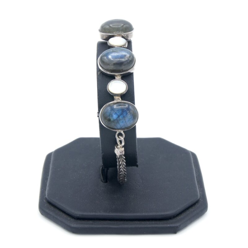 Silver, Labradorite & Mother-of-Pearl Bracelet