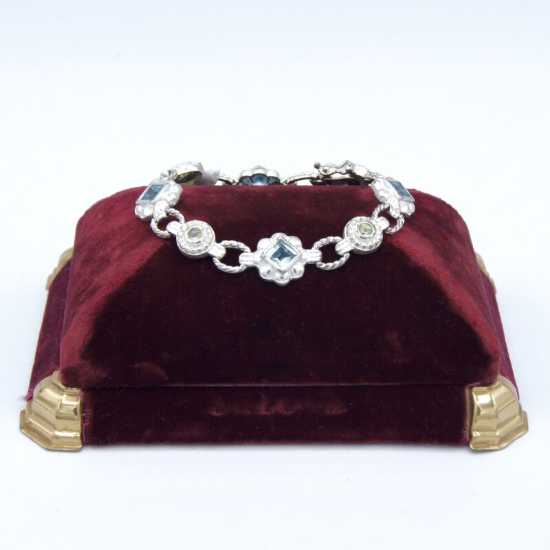 Silver, Topaz & Peridot Bracelet