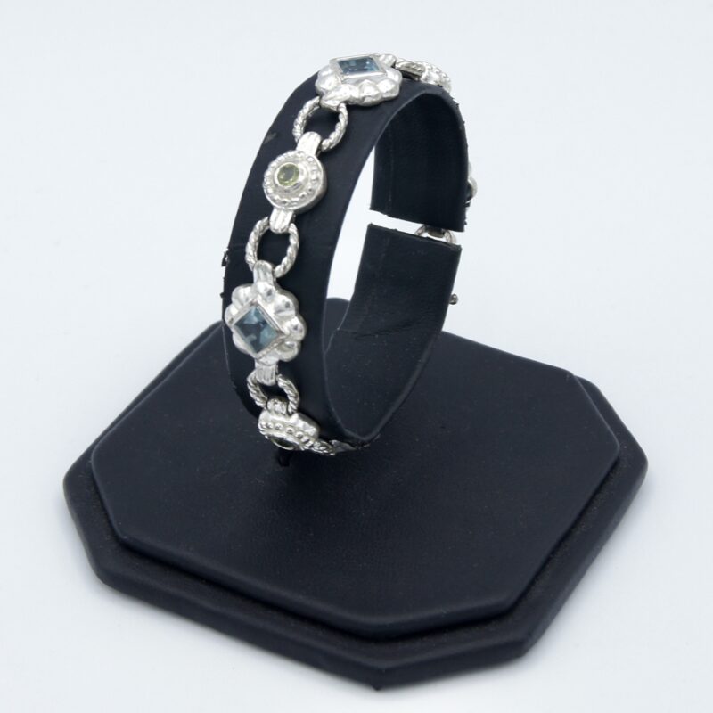 Silver, Topaz & Peridot Bracelet