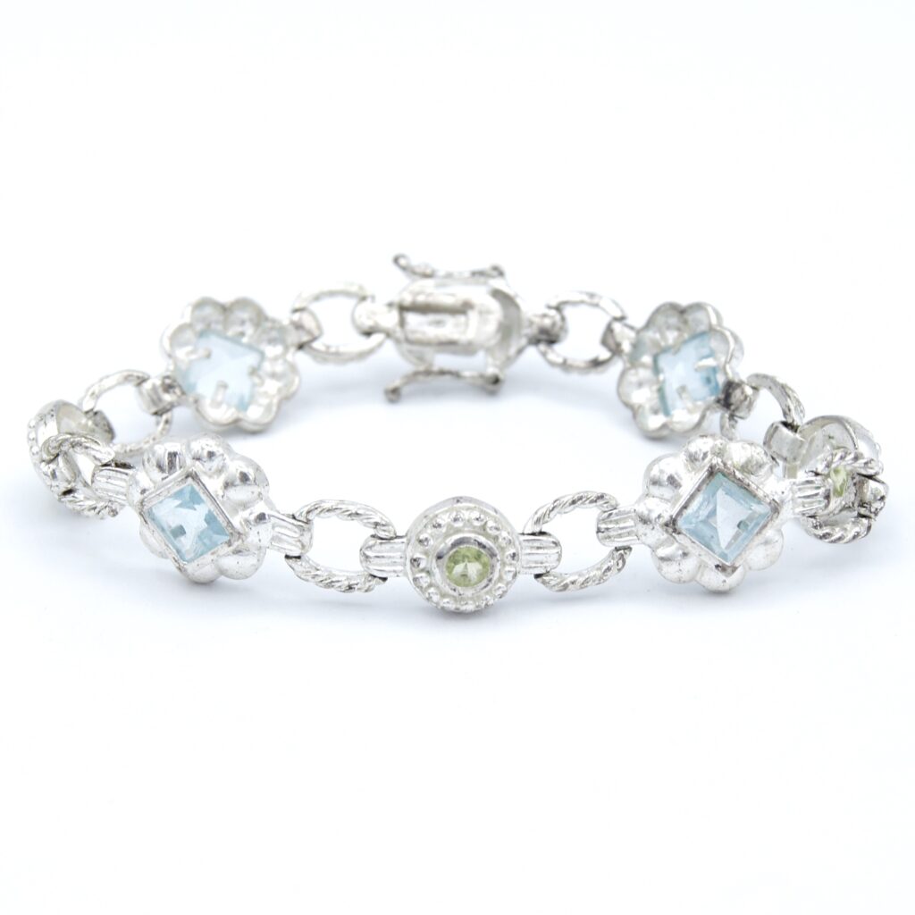 Silver, Topaz & Peridot Bracelet