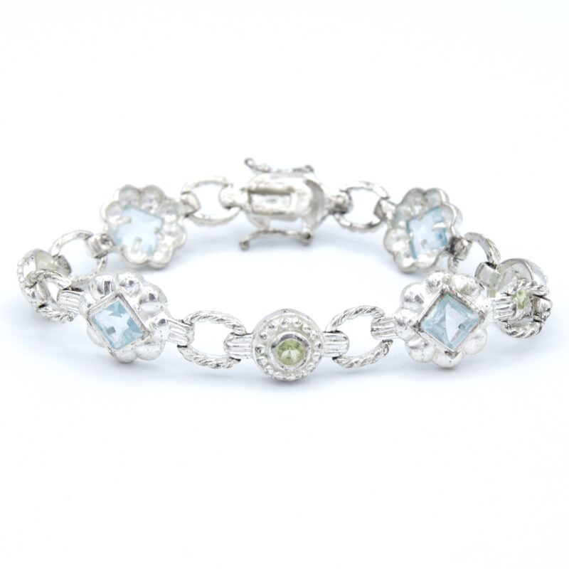 Silver, Topaz & Peridot Bracelet
