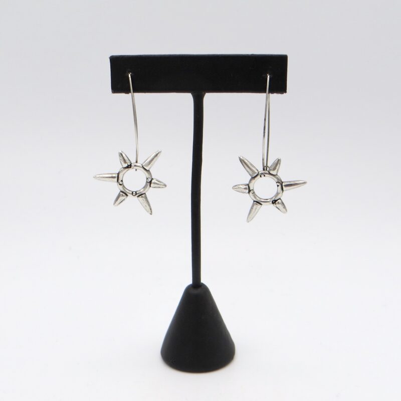 Silver Sunburst Earrings