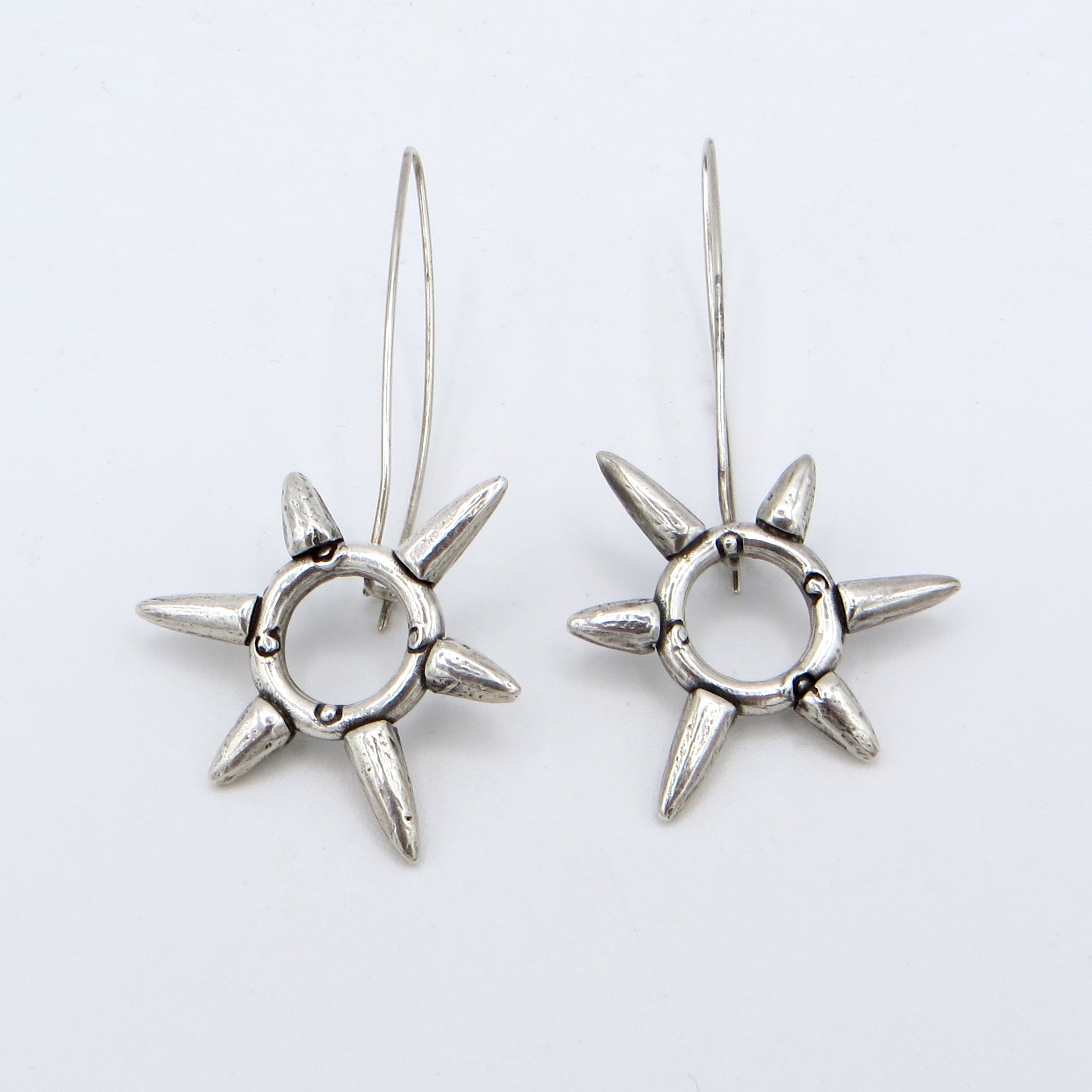 Silver Sunburst Earrings