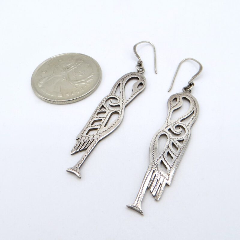 Silver Heron Earrings