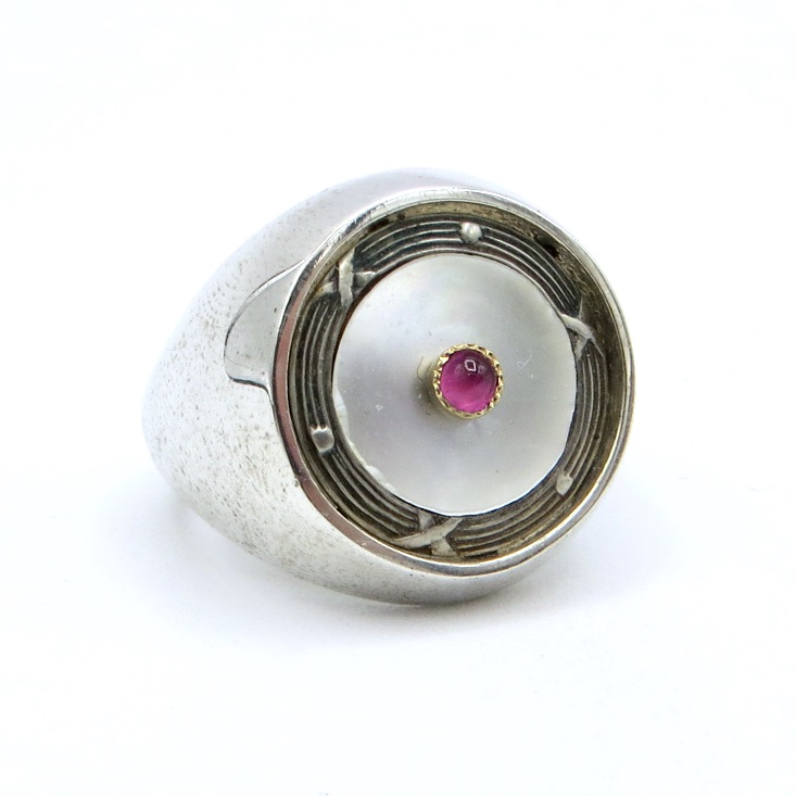 Silver, Platinum & Ruby Ring