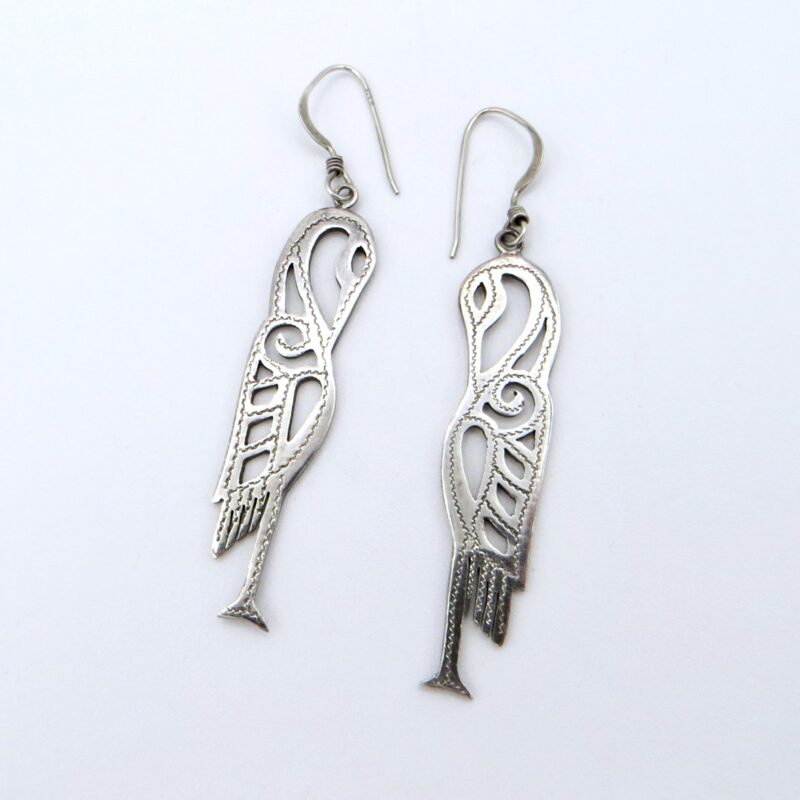 Silver Heron Earrings