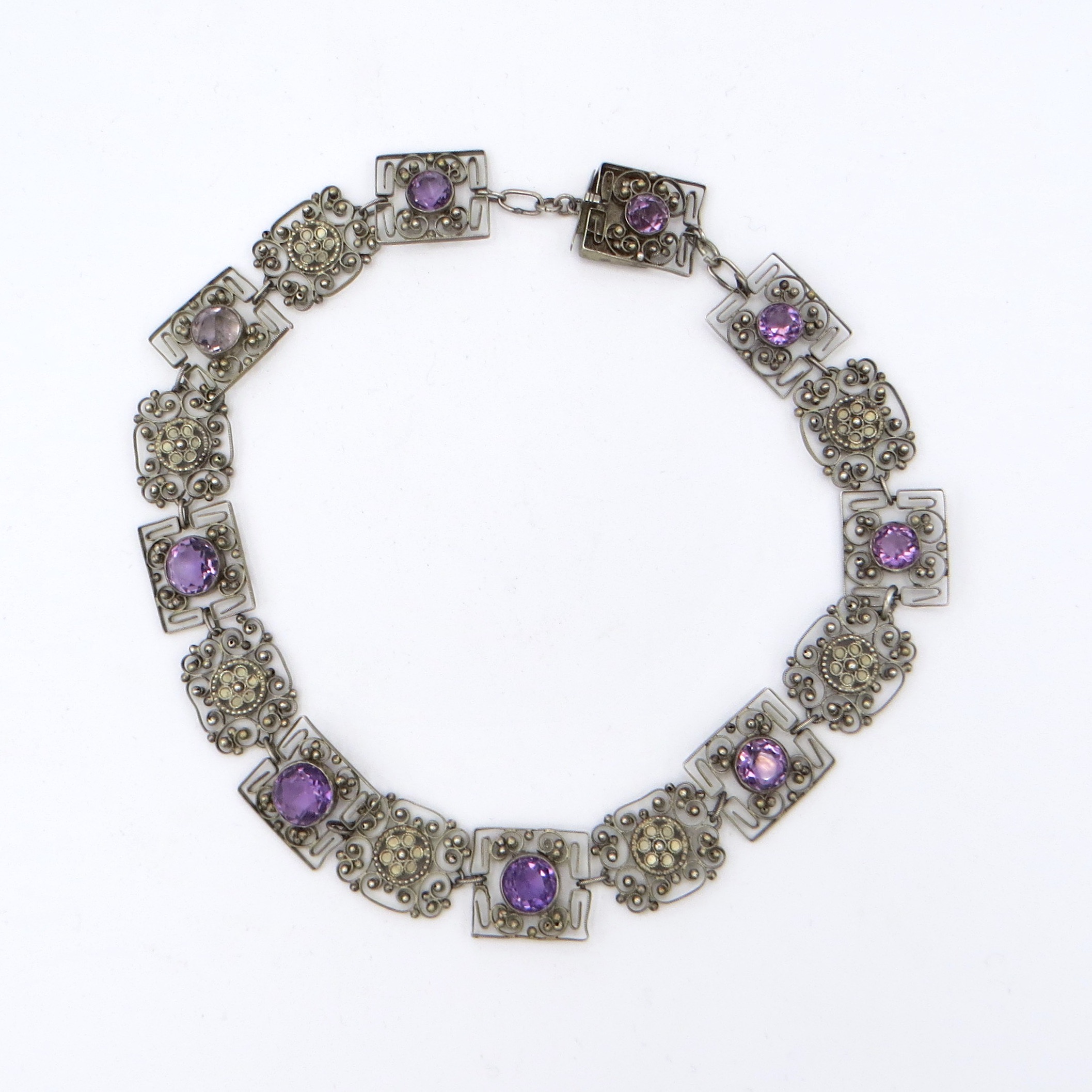 Edwardian Silver & Amethyst Necklace