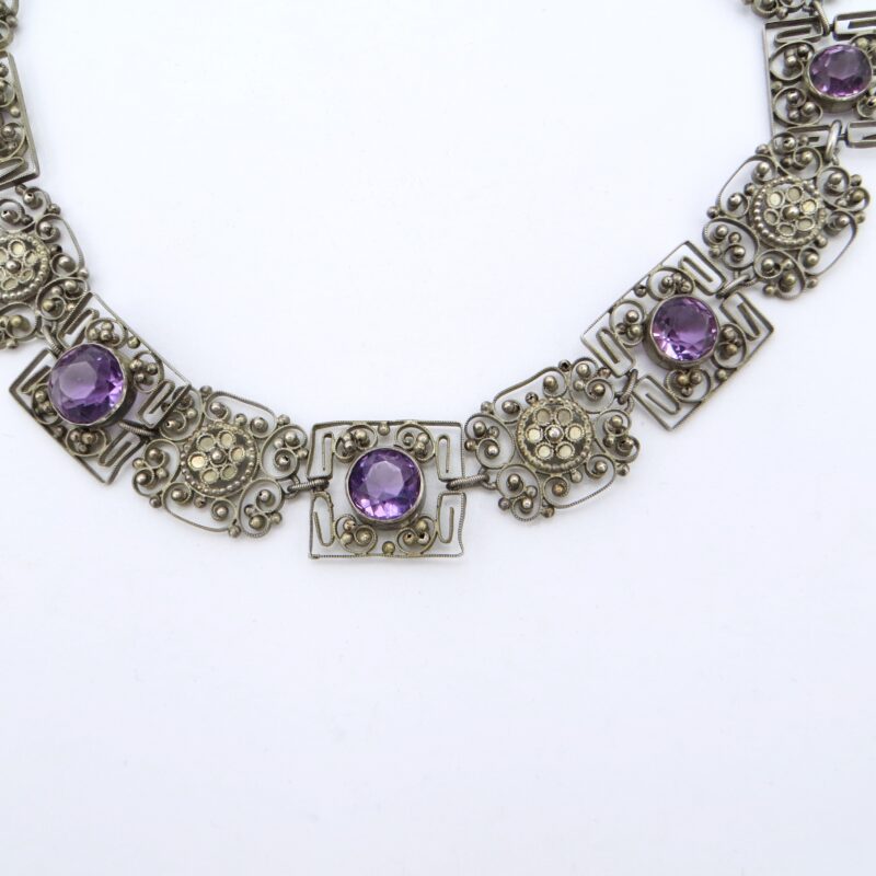 Edwardian Silver & Amethyst Necklace