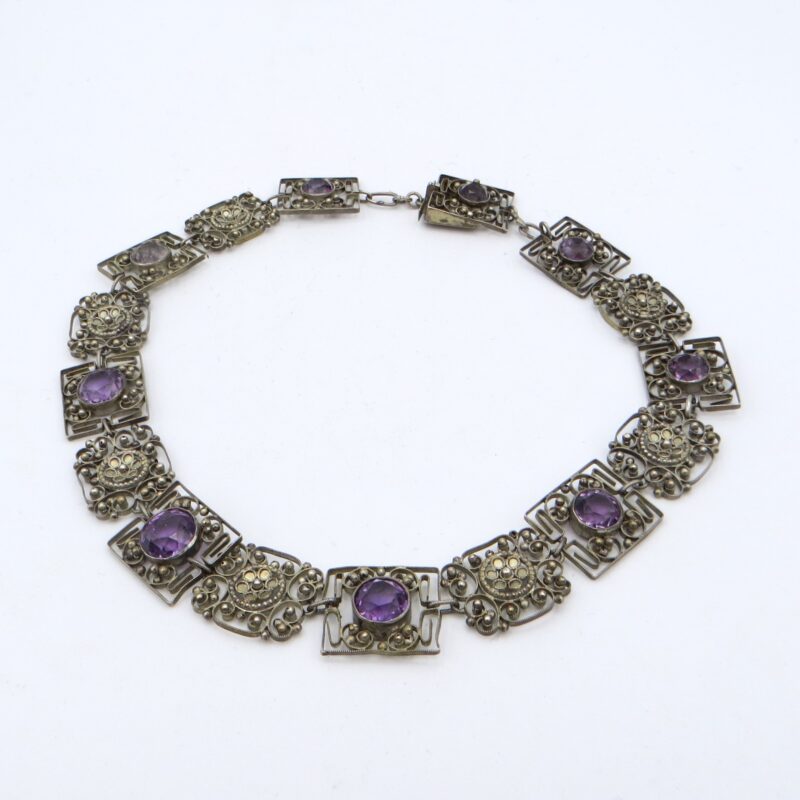 Edwardian Silver & Amethyst Necklace