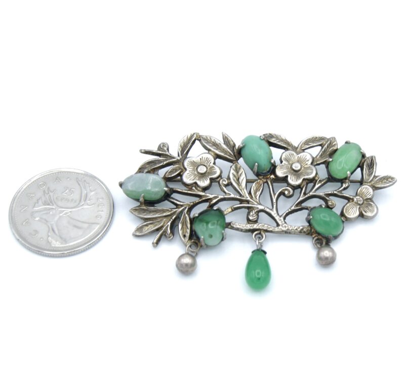 Silver & Jade Brooch