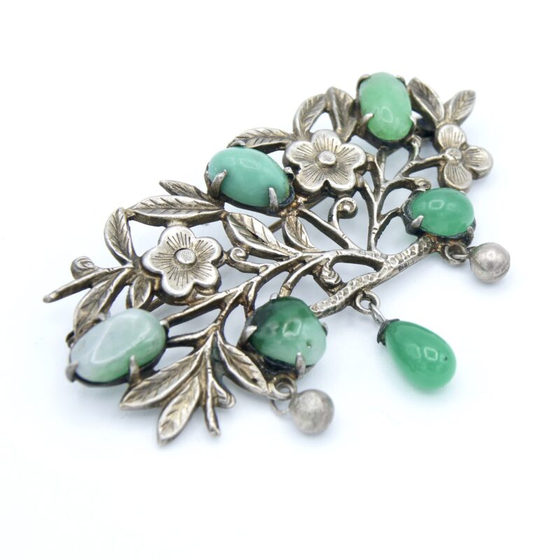 Silver & Jade Brooch
