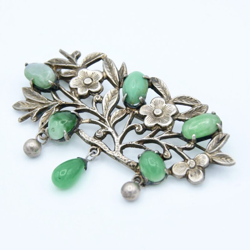 Silver & Jade Brooch