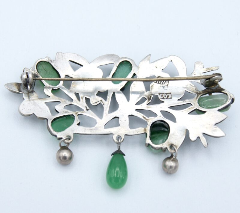 Silver & Jade Brooch