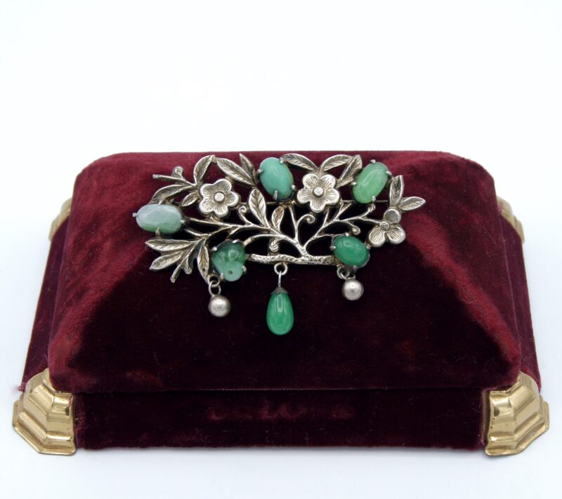 Silver & Jade Brooch