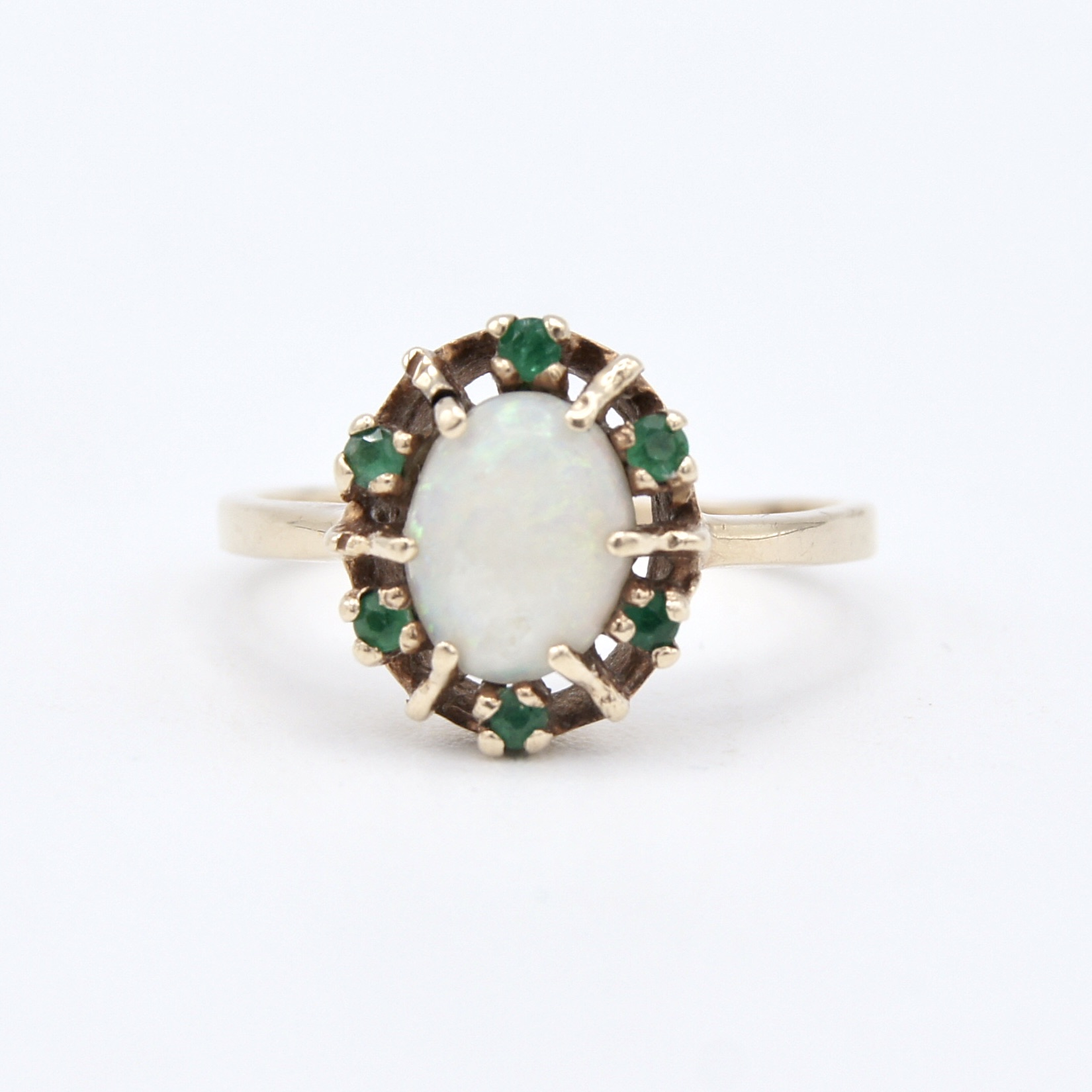 10kt Gold, Opal & Emerald Ring