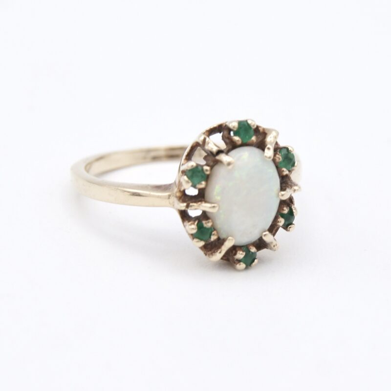 10kt Gold, Opal & Emerald Ring