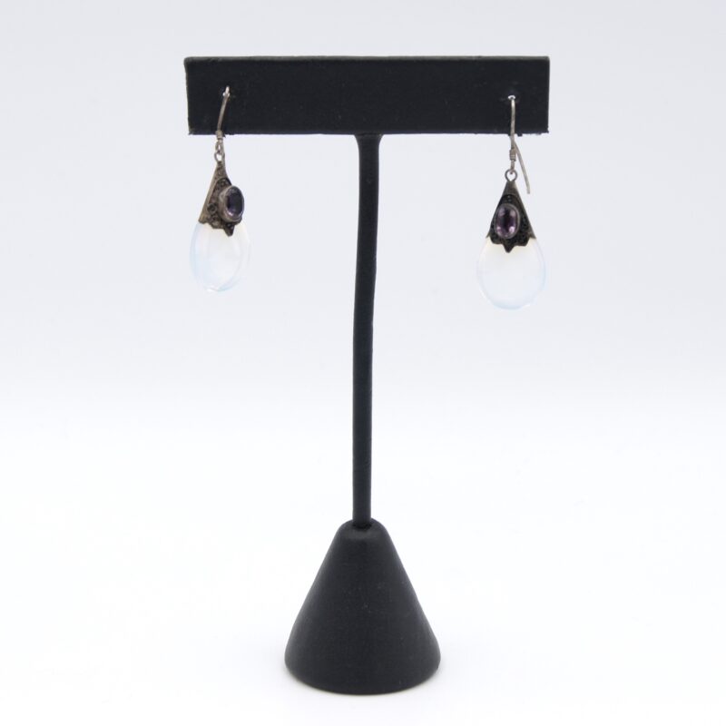 Silver, Amethyst & Opaline Earrings
