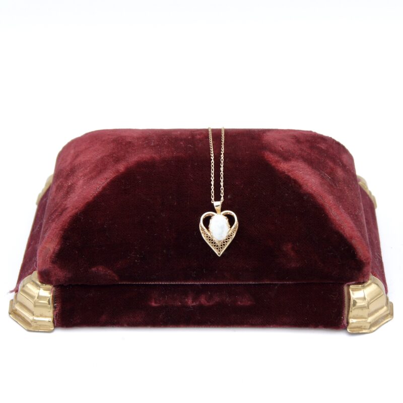 14kt Gold & Opal Heart Necklace