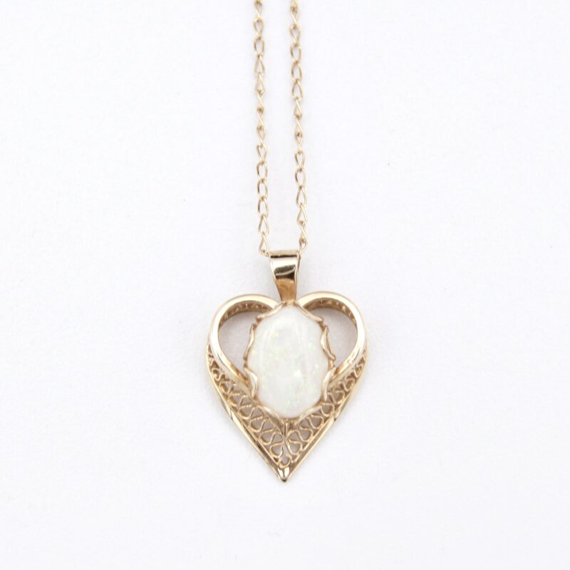 14kt Gold & Opal Heart Necklace