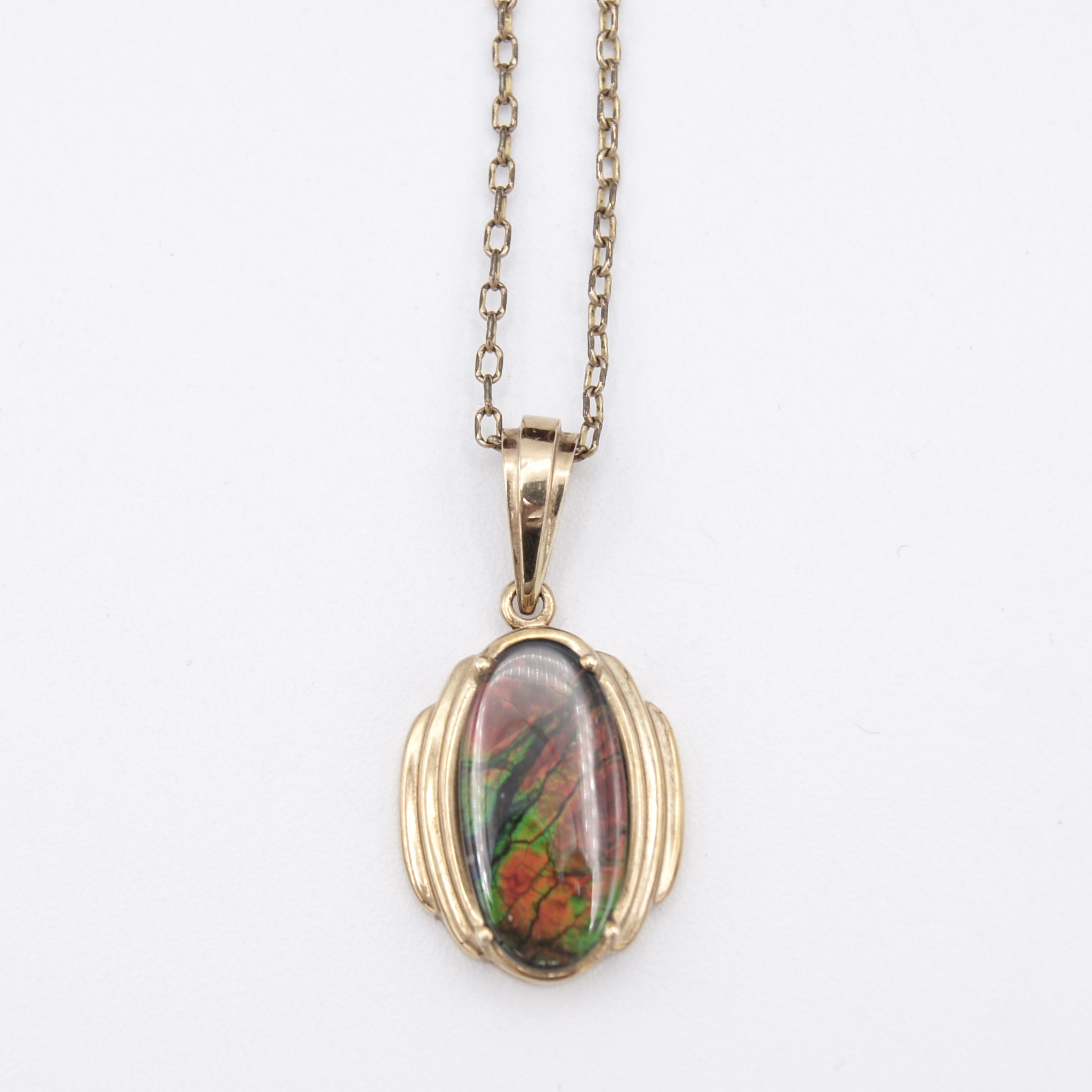 10kt Gold & Ammolite Pendant