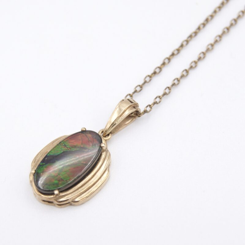 10kt Gold & Ammolite Pendant