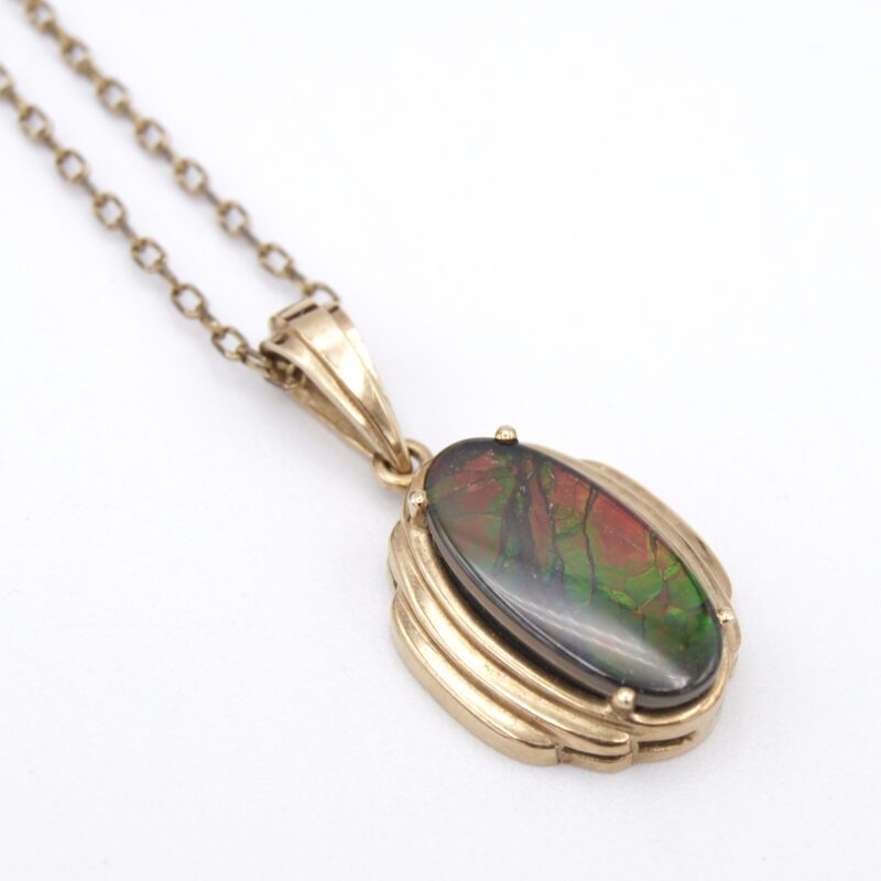10kt Gold & Ammolite Pendant