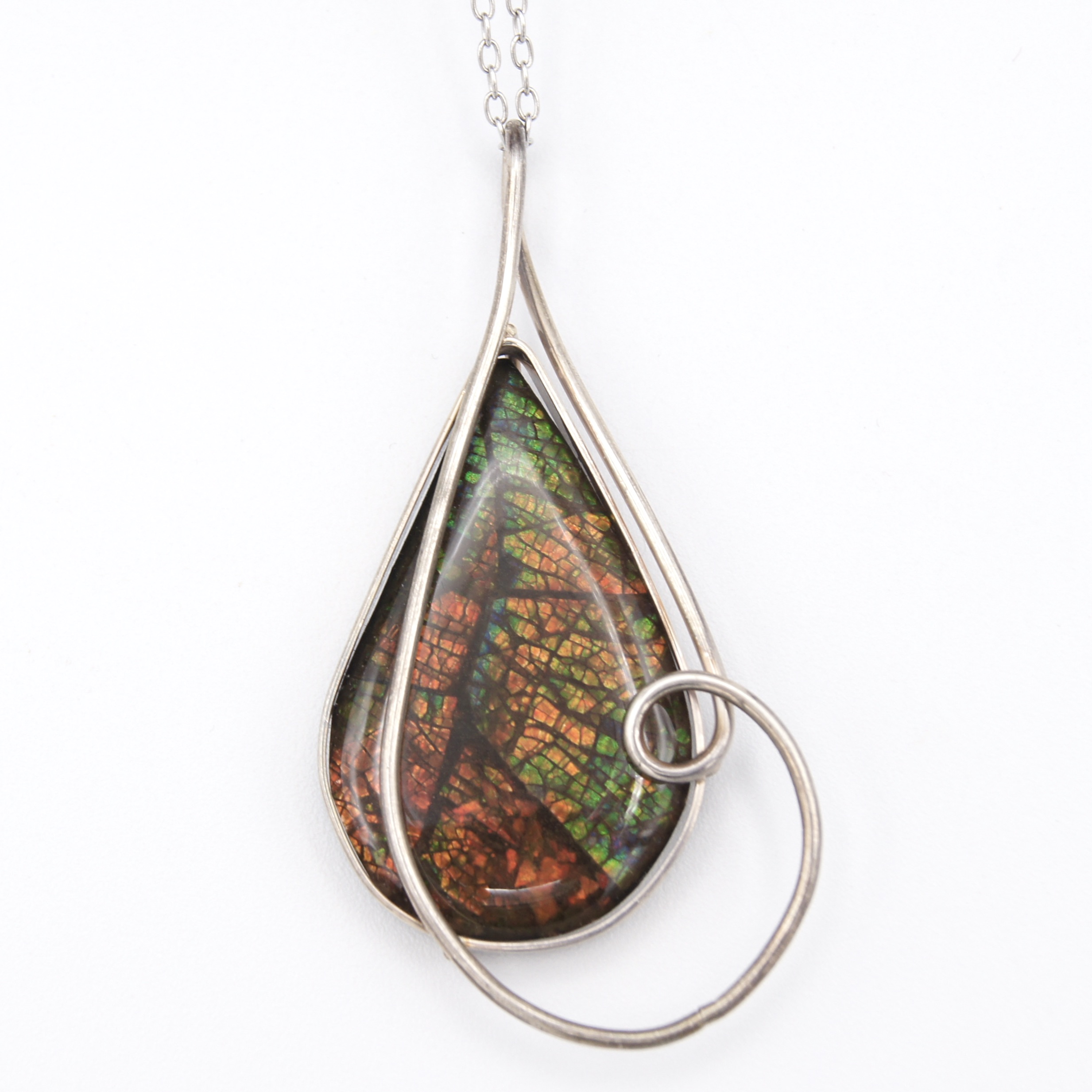 Silver & Ammolite Necklace