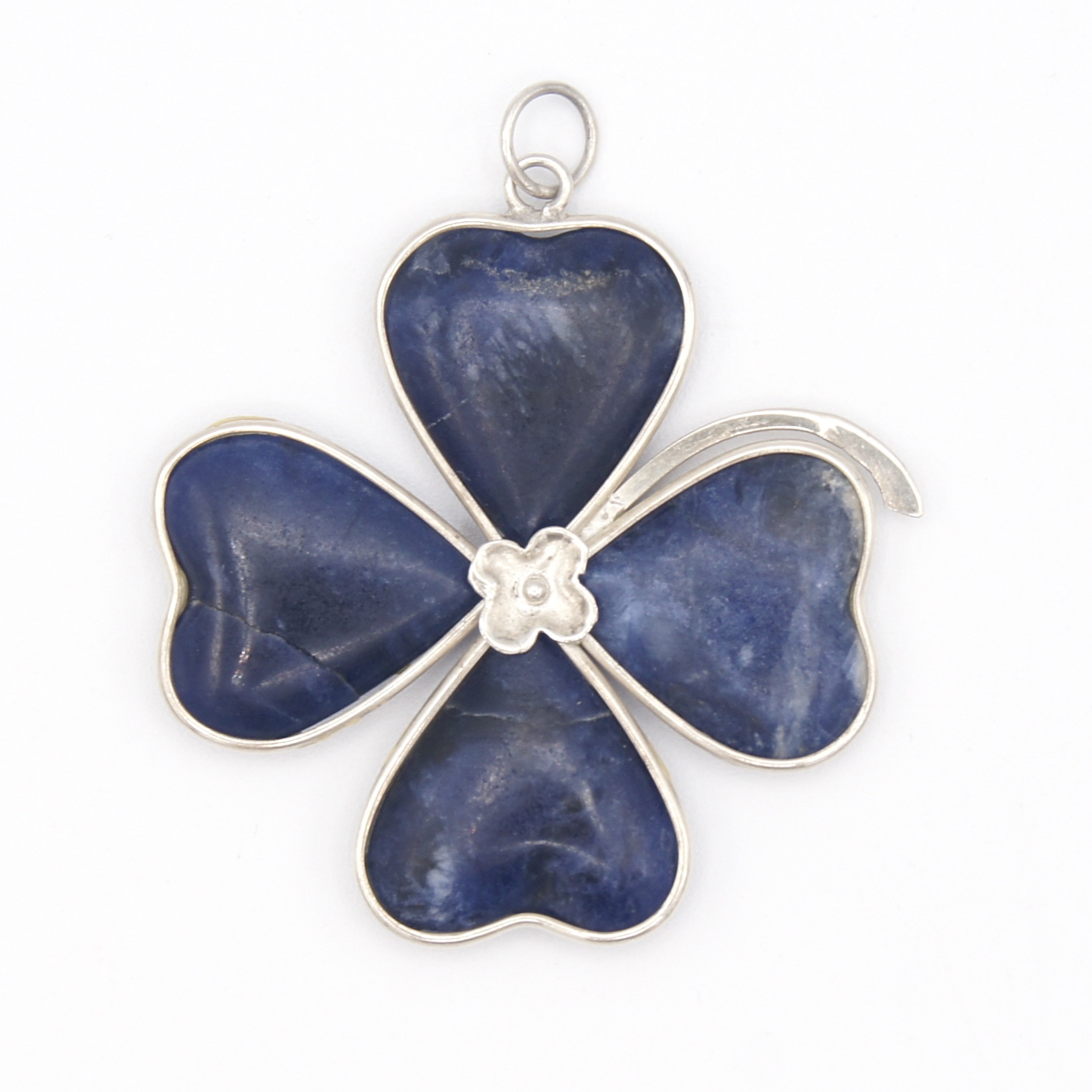 Silver & Sodalite Clover Pendant