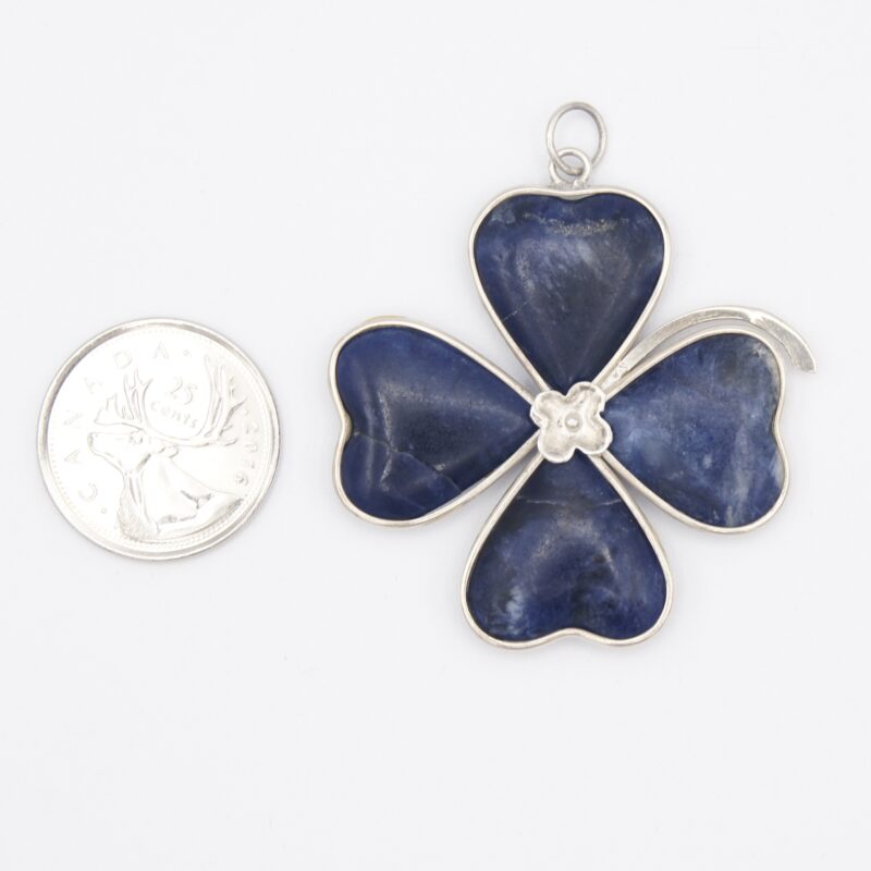Silver & Sodalite Clover Pendant
