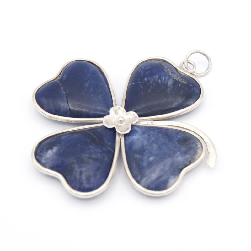 Silver & Sodalite Clover Pendant