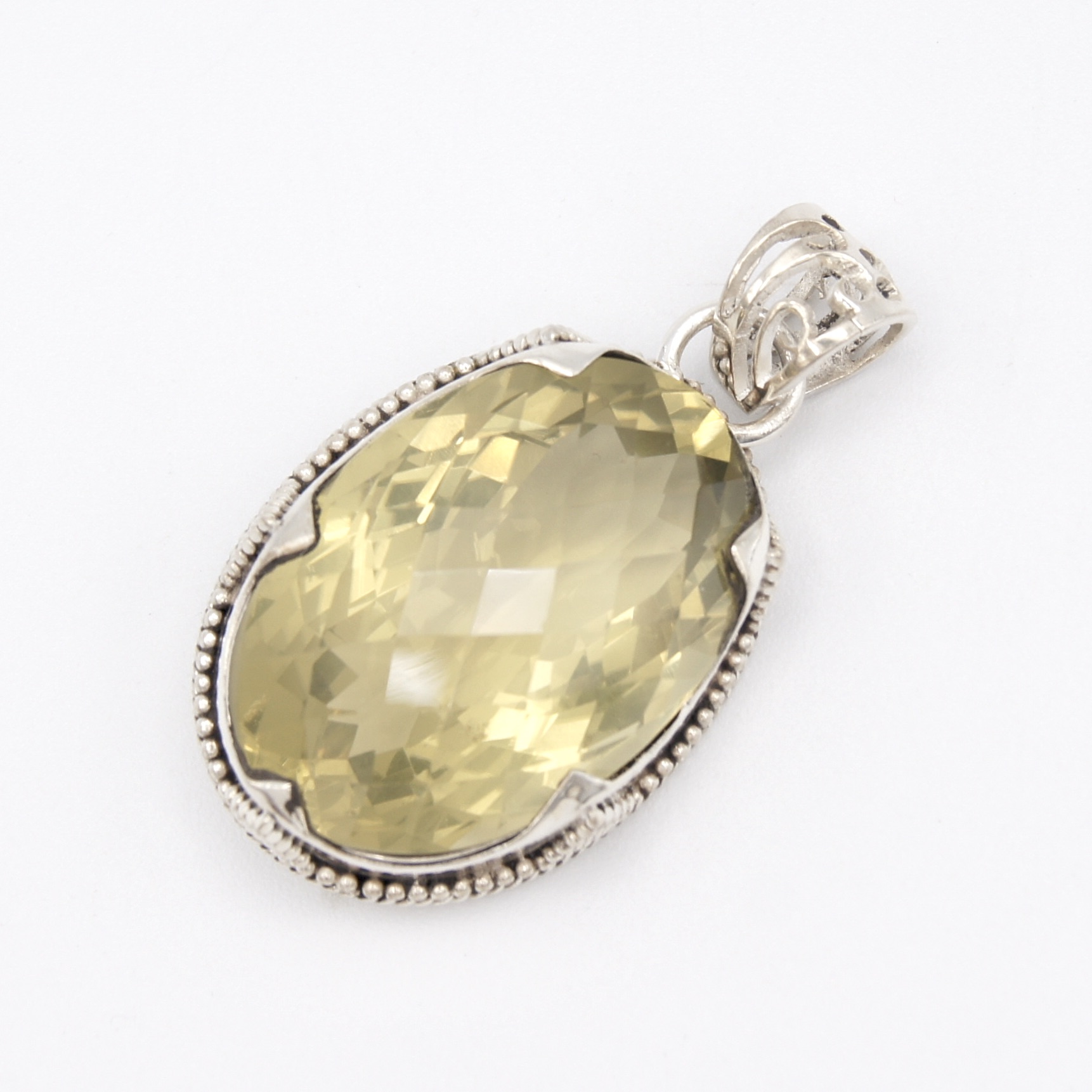 Silver & Yellow Citrine Pendant
