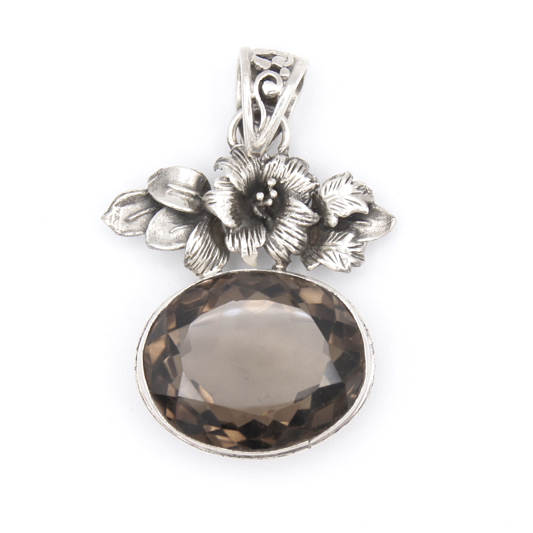 Silver & Smoky Quartz Pendant