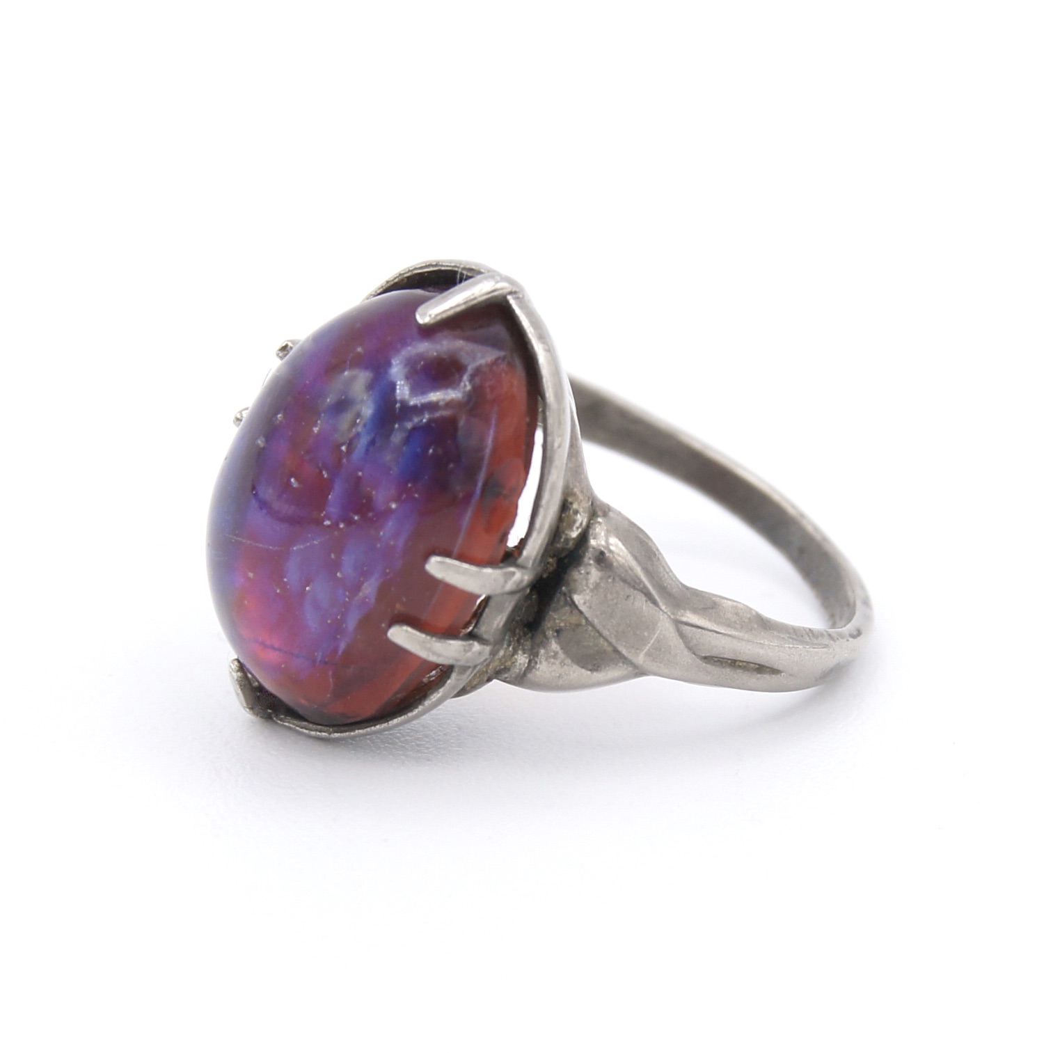 Silver & Faux Opal Ring