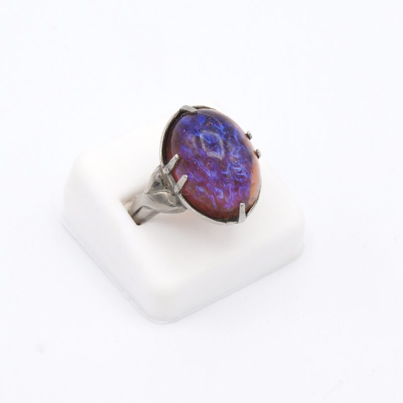 Silver & Faux Opal Ring