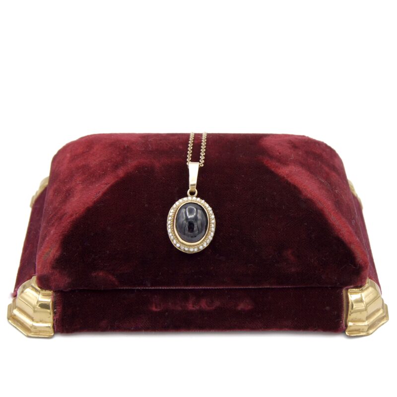 10kt Gold, Garnet & Pearl Necklace