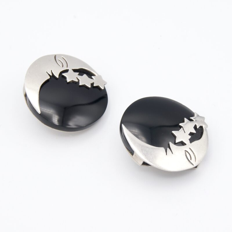 Silver Moon Clip-On Earrings