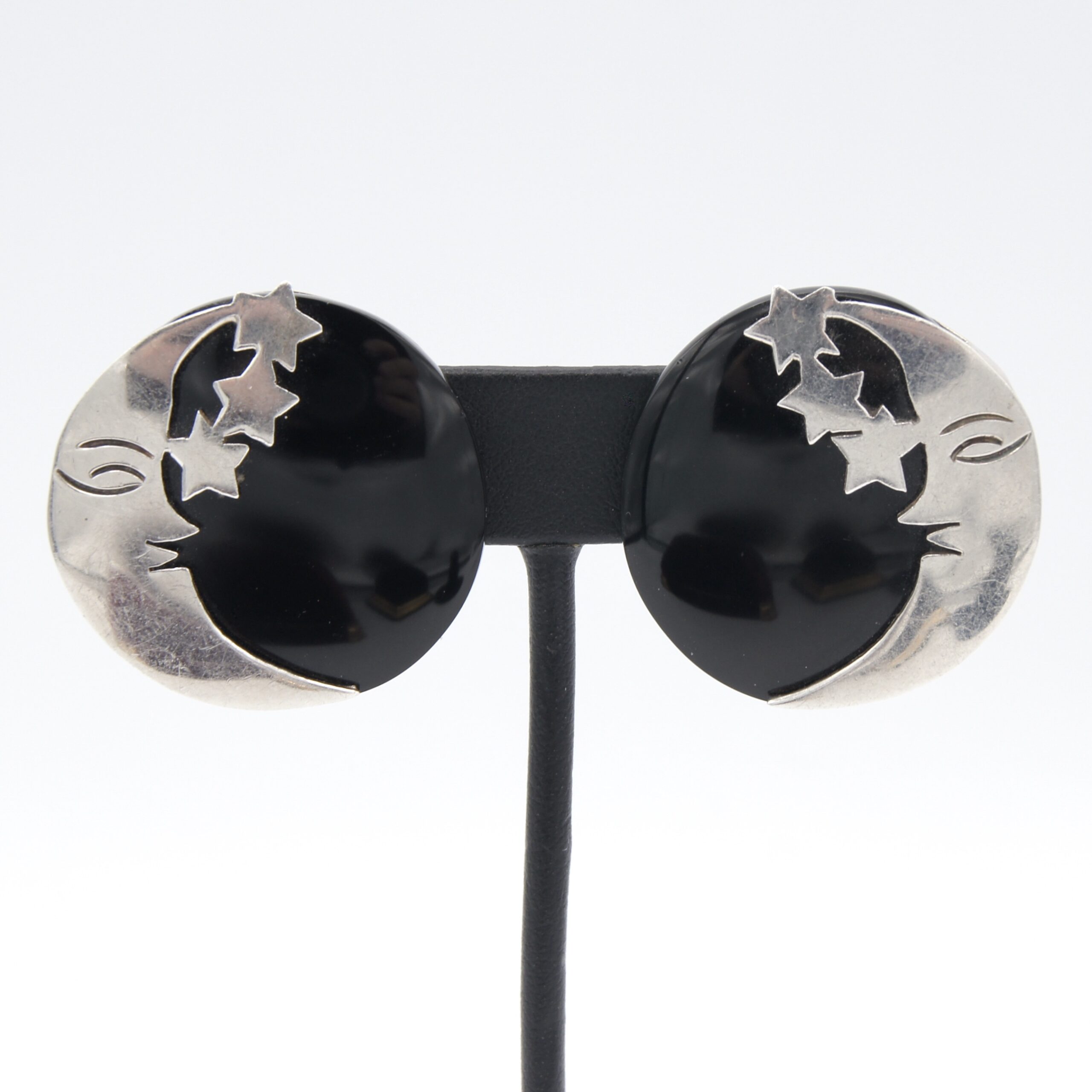 Silver Moon Clip-On Earrings