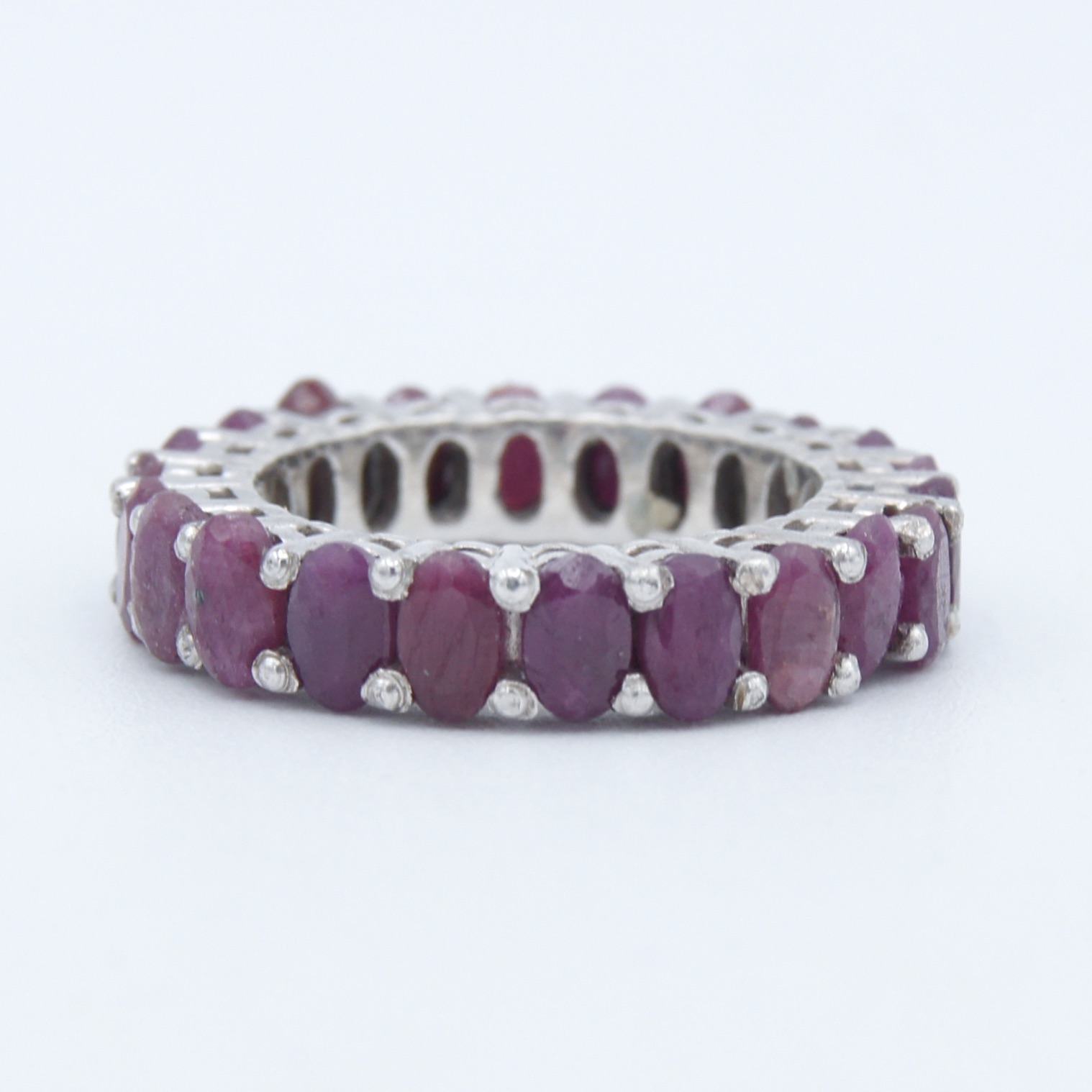 Silver & Ruby Eternity Band