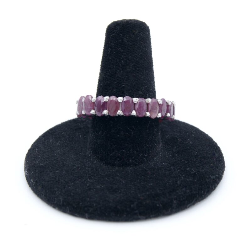 Silver & Ruby Eternity Band