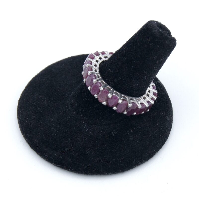 Silver & Ruby Eternity Band