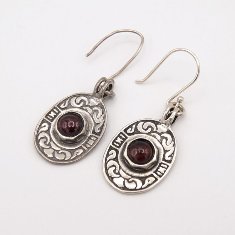 Silver & Garnet Earrings