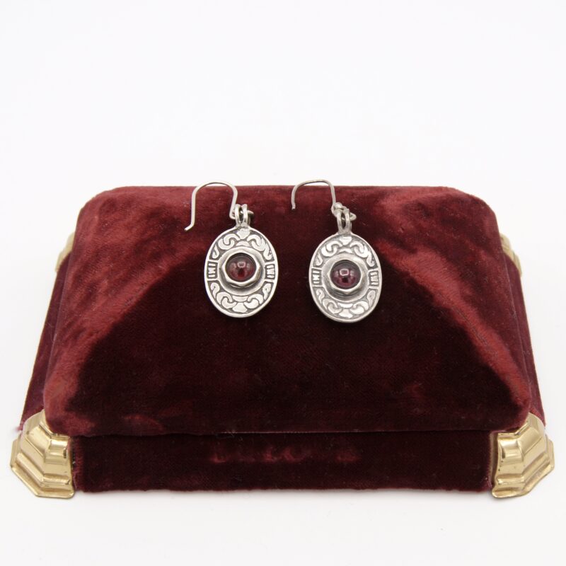 Silver & Garnet Earrings