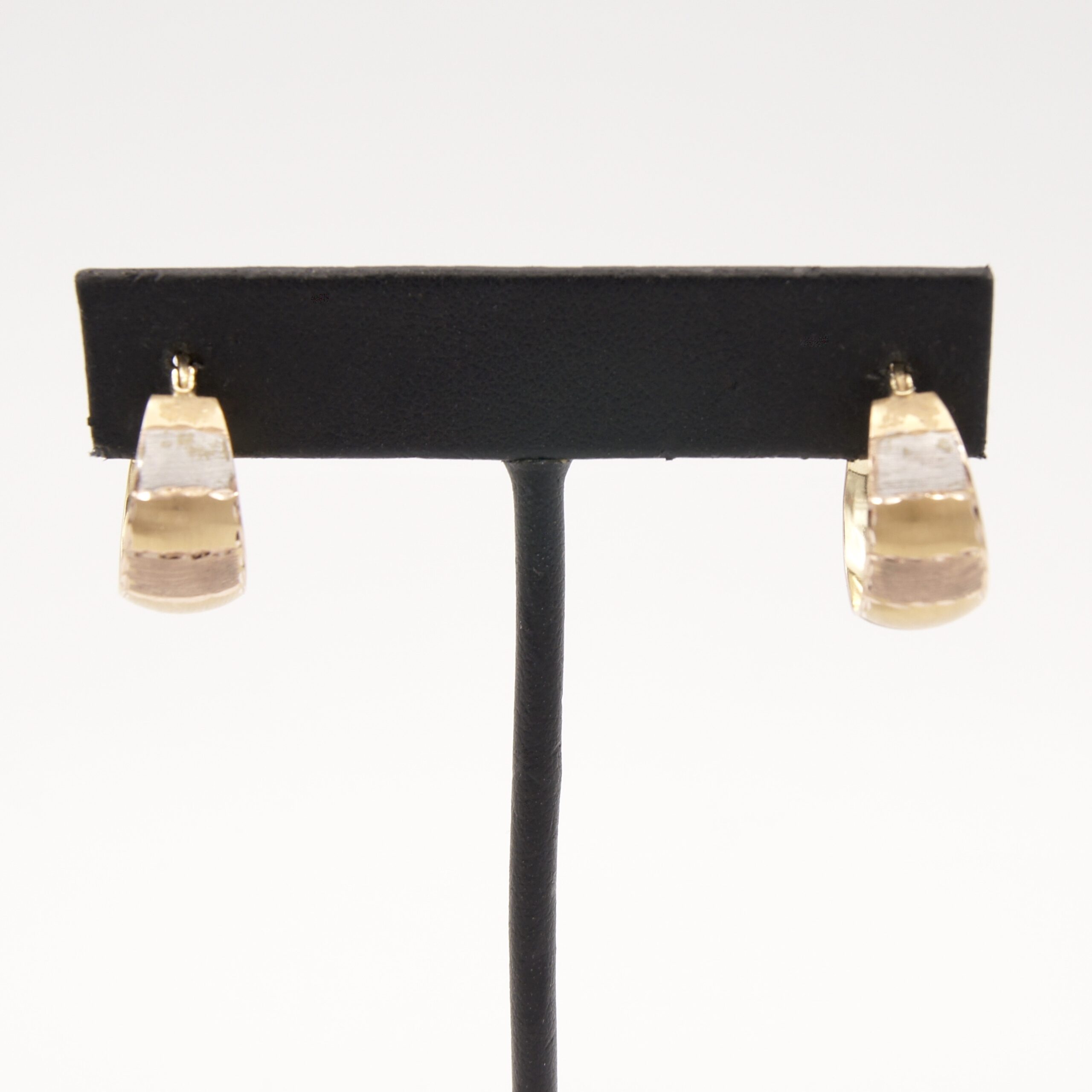 10kt Tri-Gold Hoop Earrings