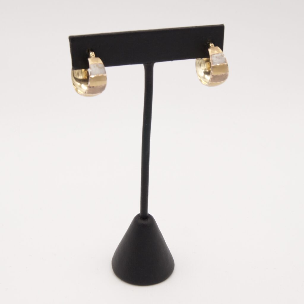10kt Tri-Gold Hoop Earrings
