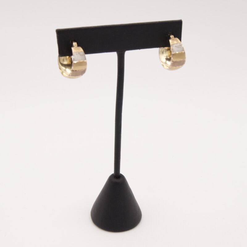 10kt Tri-Gold Hoop Earrings