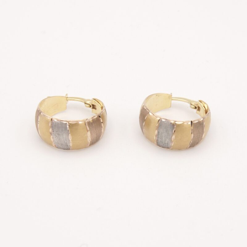 10kt Tri-Gold Hoop Earrings