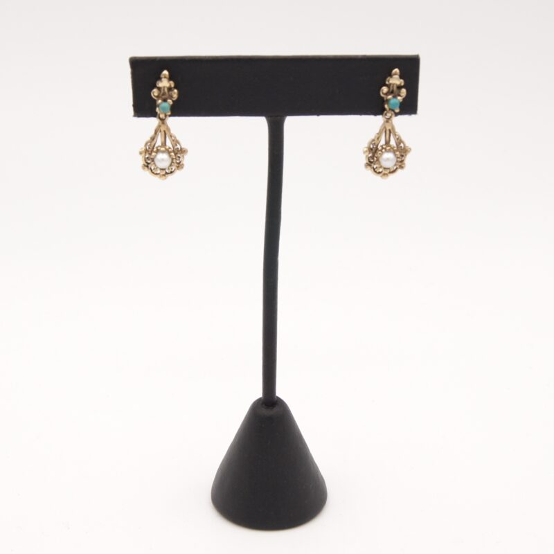 14kt Pearl & Turquoise Earrings