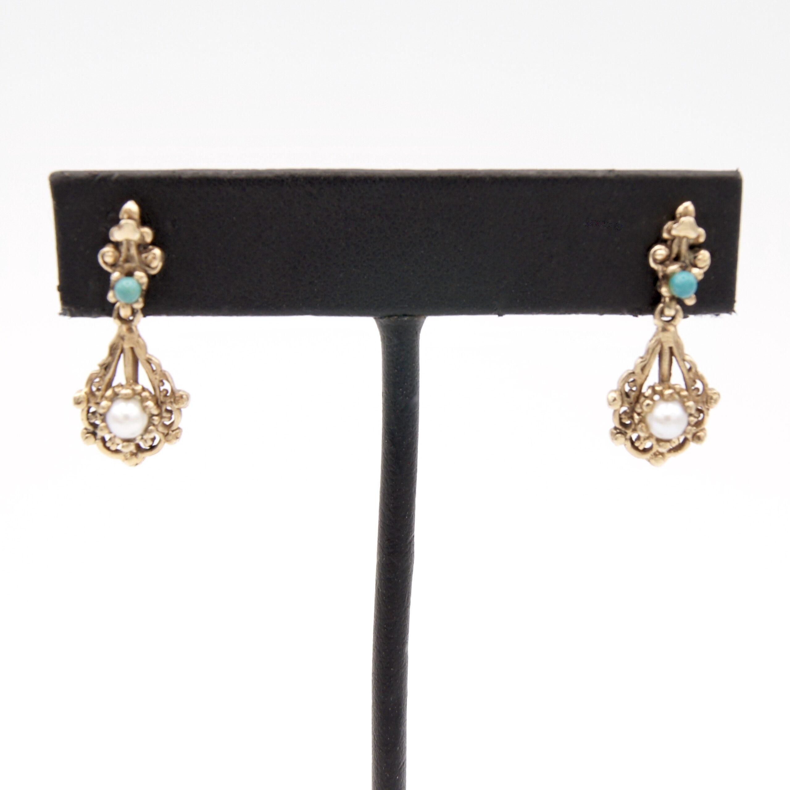 14kt Pearl & Turquoise Earrings