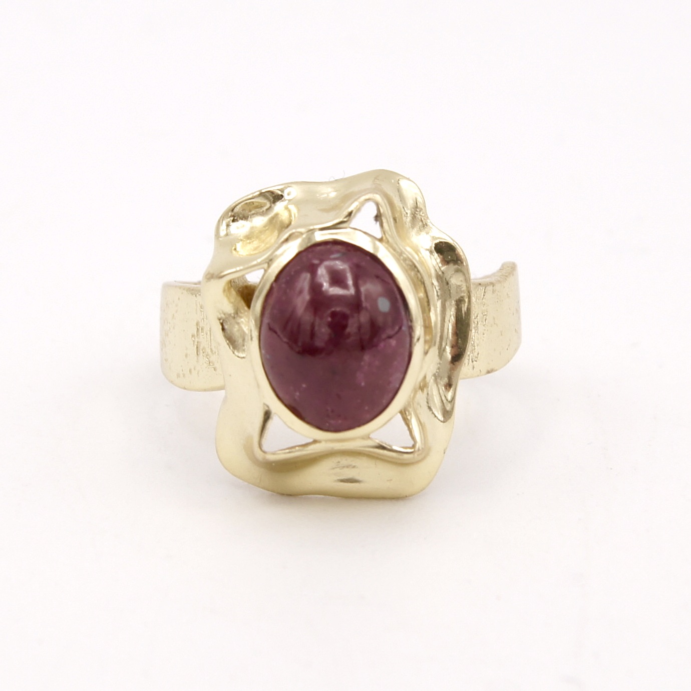 Sterling Gilt & Ruby Ring